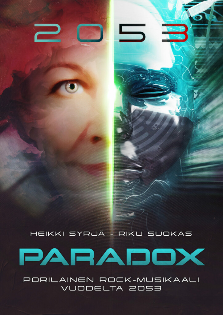 Scifi-henkinen ja elokuvamainen kuva Paradox esityksen hahmoista.